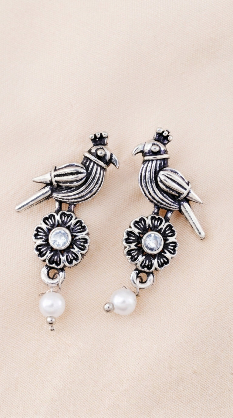 Premium Oxidised Silver Jhumka Earrings Combo Set (Pack Of 12)