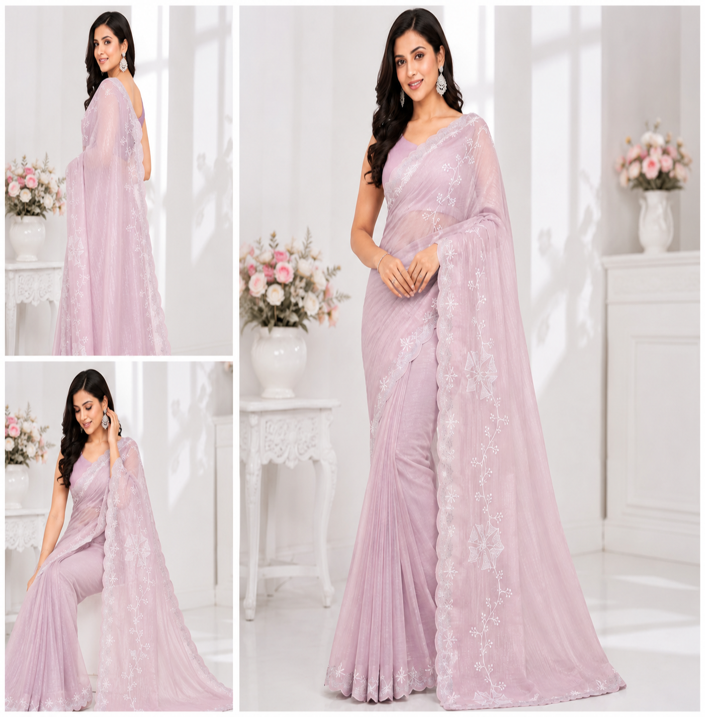 Luxury Soft Net Organza Saree For Festive & Party Wear