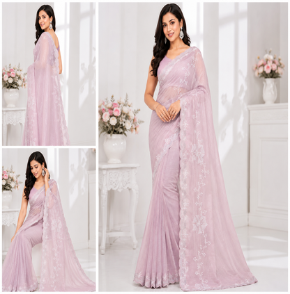 Luxury Soft Net Organza Saree For Festive & Party Wear