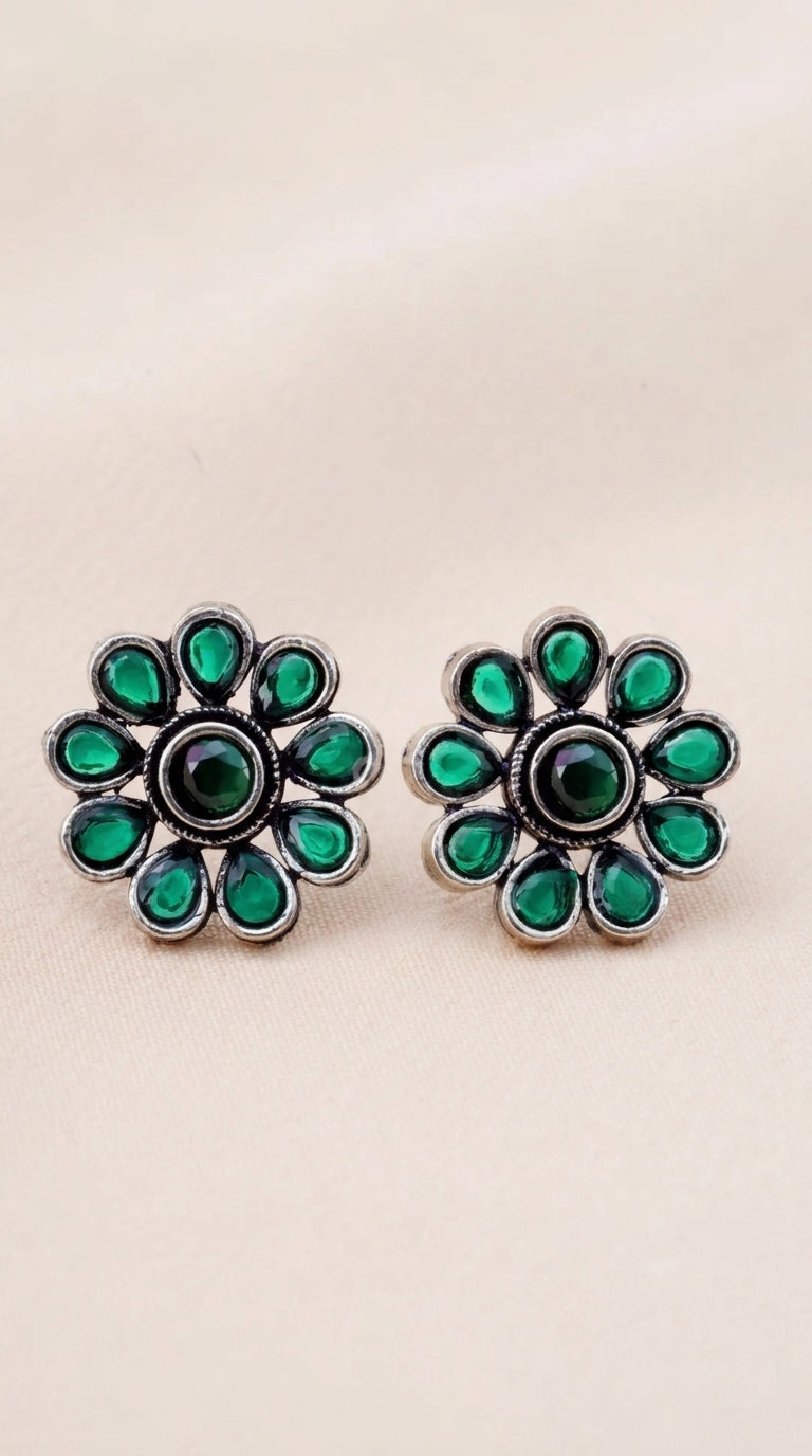 Premium Oxidised Silver Jhumka Earrings Combo Set (Pack Of 12)