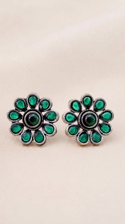 Premium Oxidised Silver Jhumka Earrings Combo Set (Pack Of 12)
