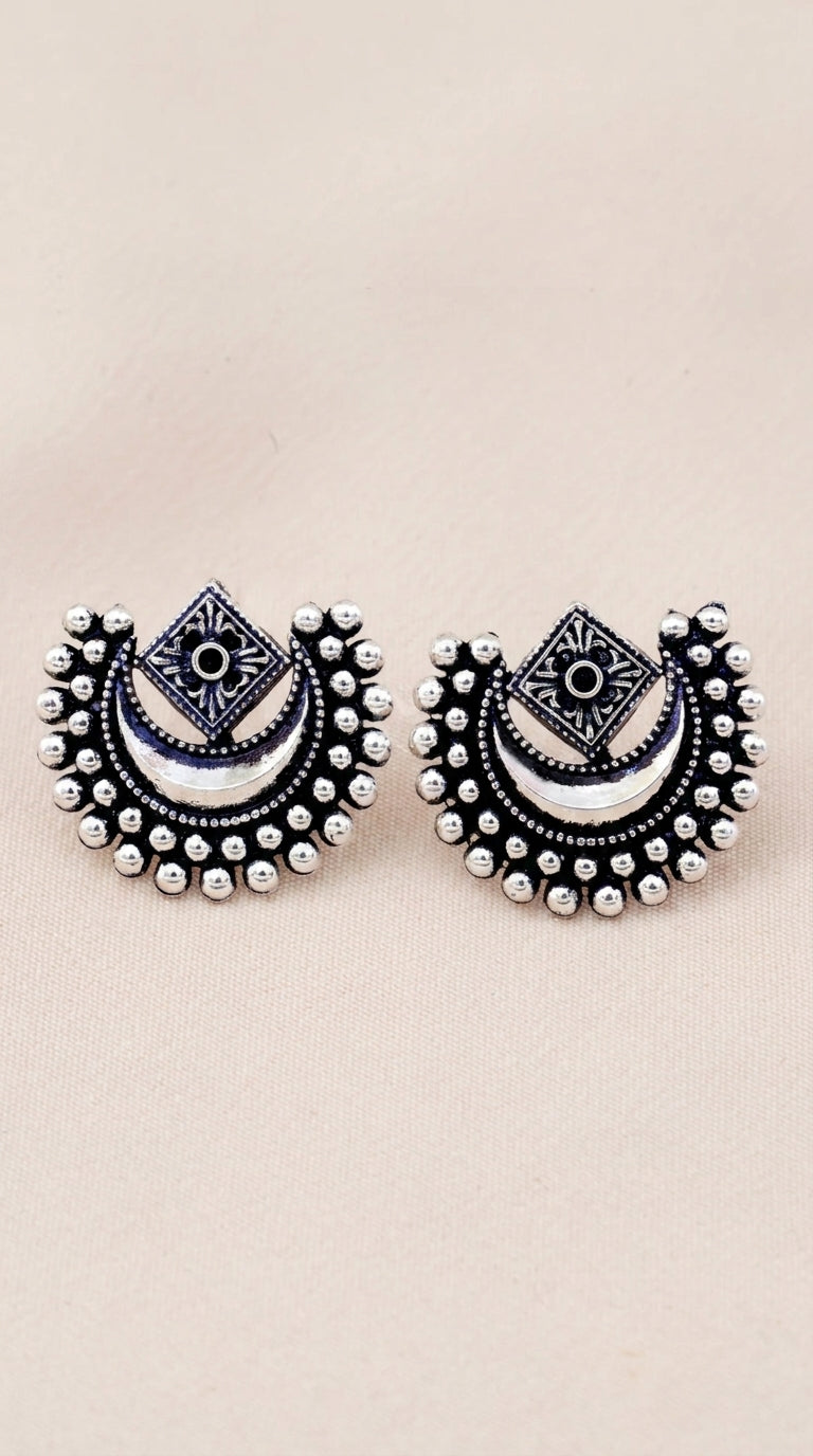 Premium Oxidised Silver Jhumka Earrings Combo Set (Pack Of 12)