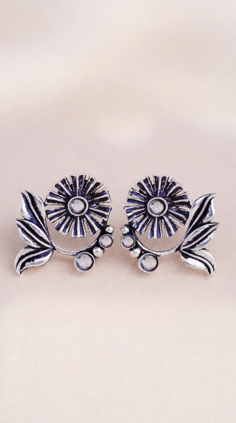 Premium Oxidised Silver Jhumka Earrings Combo Set (Pack Of 12)