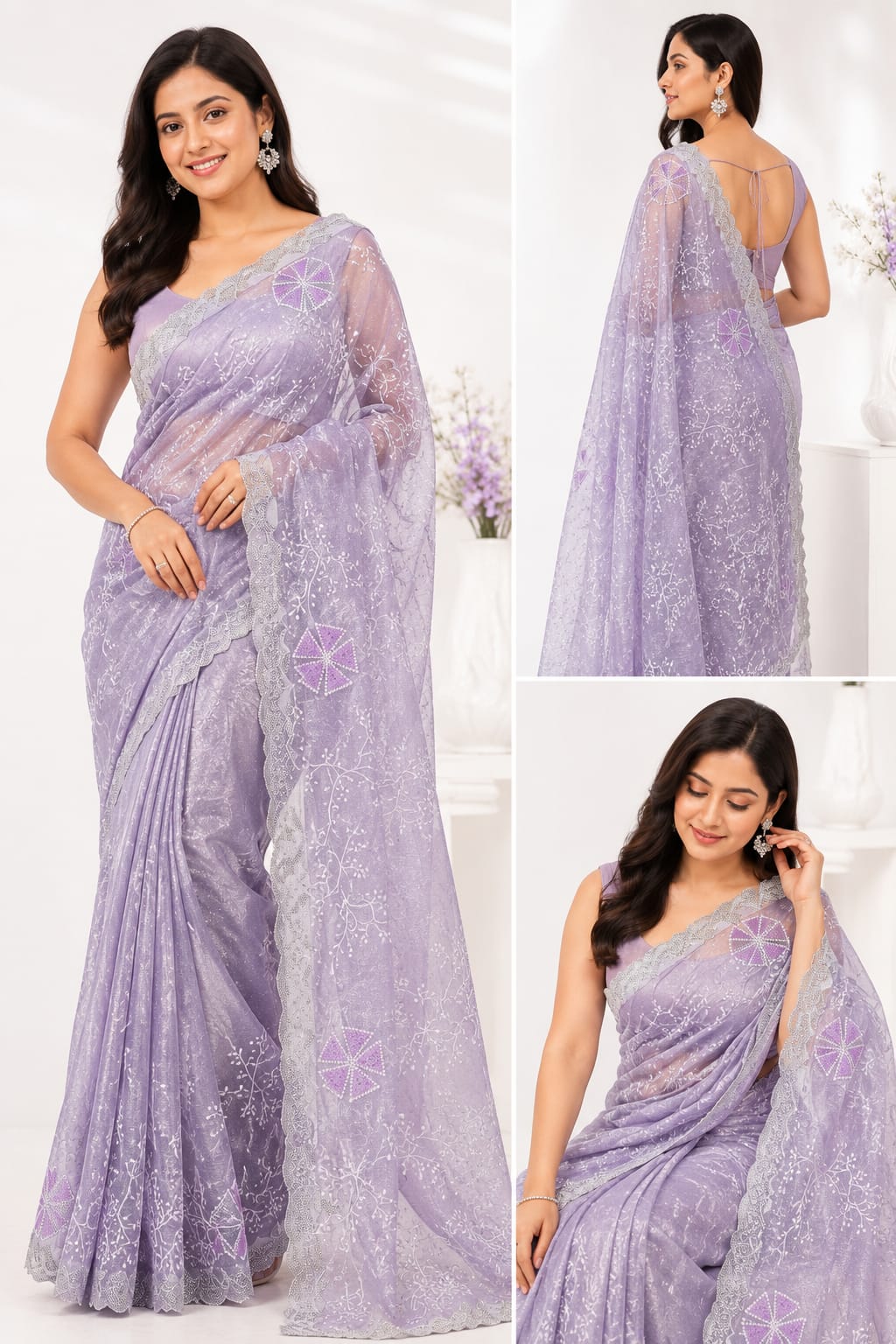 Luxury Soft Net Organza Saree For Festive & Party Wear